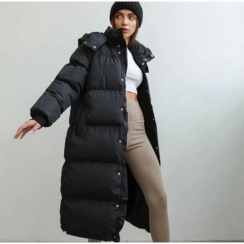 Long Quilted Winter Jacket