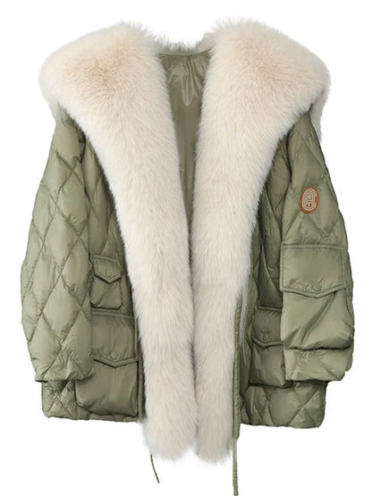 Jacket with fur collar