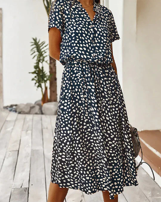 Clara – midi polka dot dress