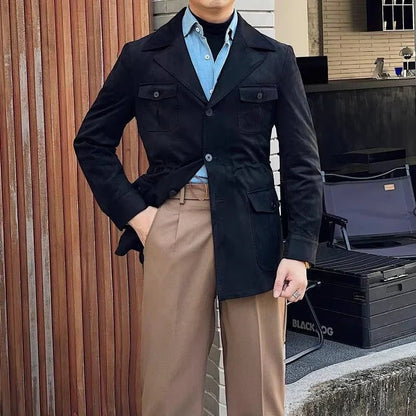 Luxurious men's jacket in a robust outdoor style