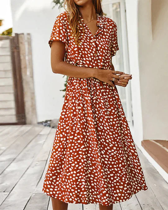 Clara – midi polka dot dress