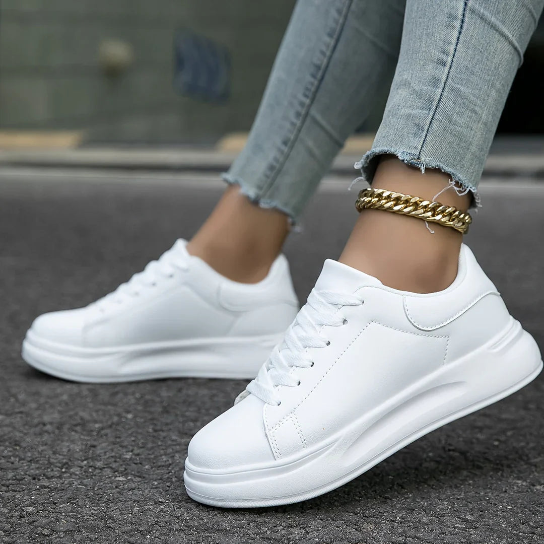White leather sneakers – women
