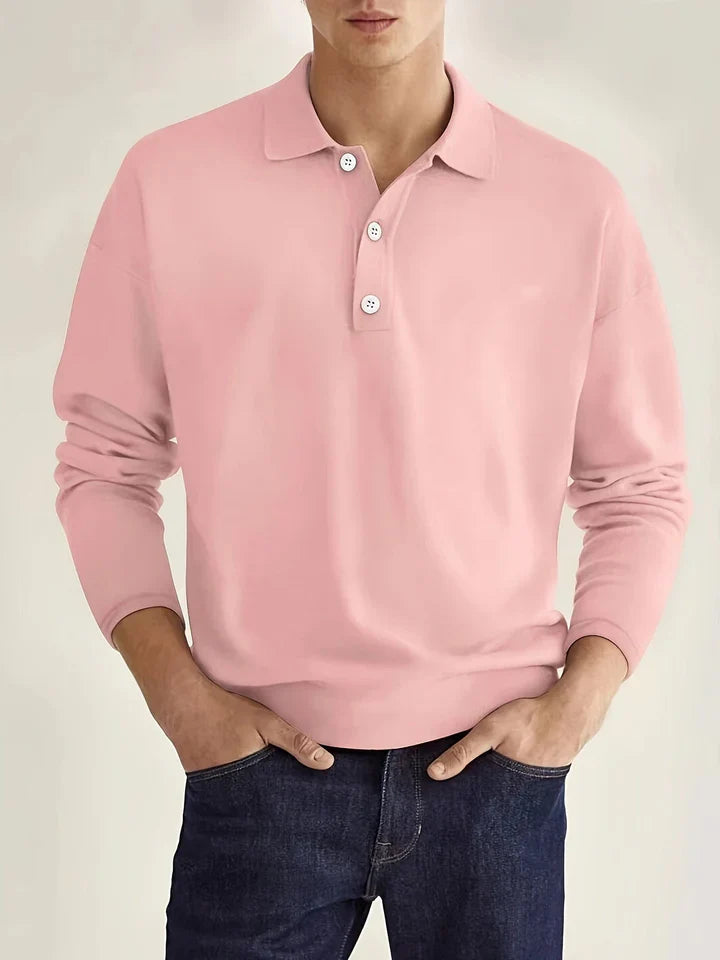 Men’s long-sleeve polo shirt – men