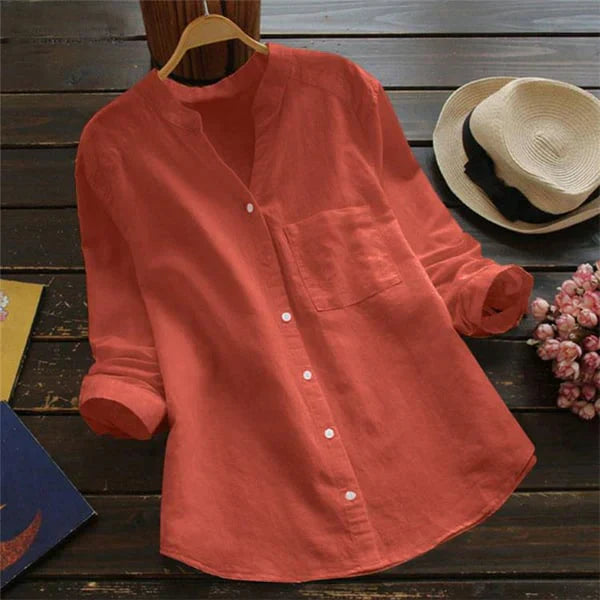 Olivia - Casual Linen-Cotton Blouse