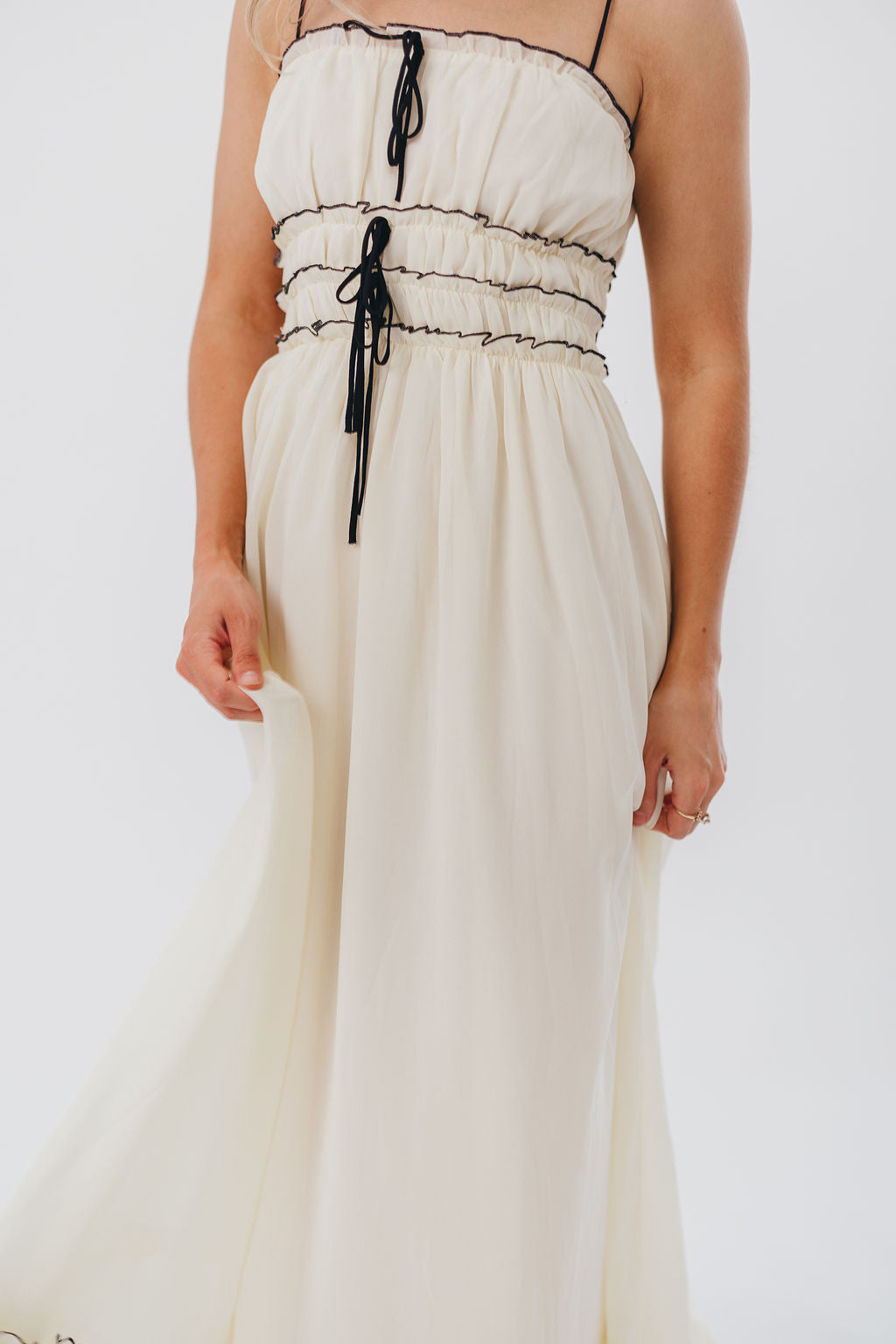 Sylvia Maxi Dress in Cream/Black