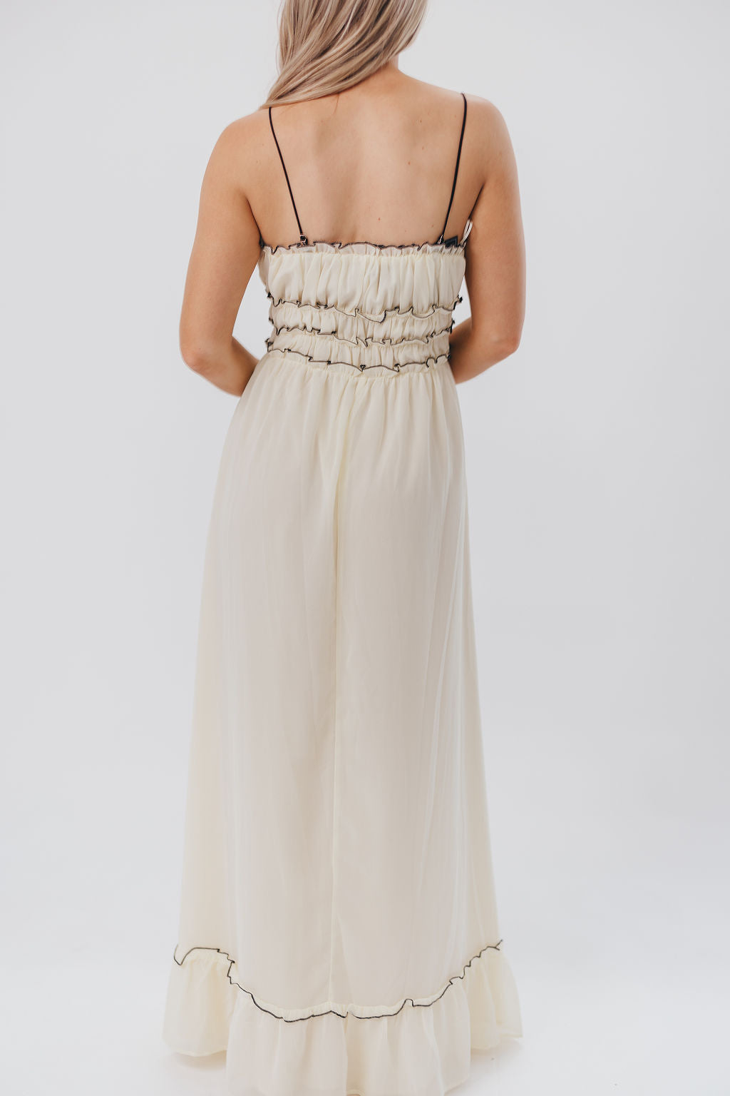 Sylvia Maxi Dress in Cream/Black