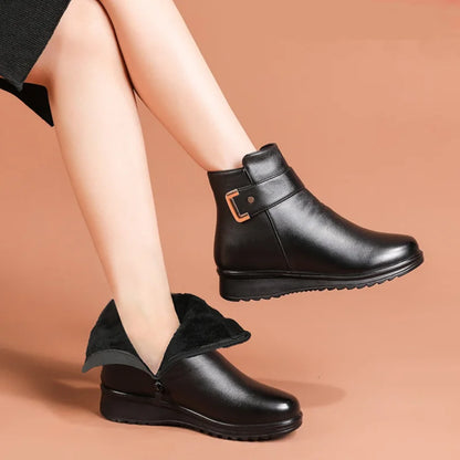 Women's orthopedic leather boots, warm and comfortable