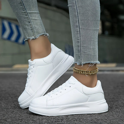 White leather sneakers – women