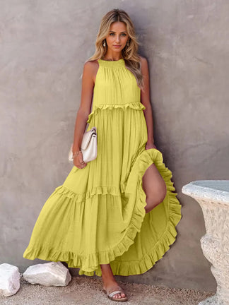 Breezy Sleeveless Tiered Maxi Dress