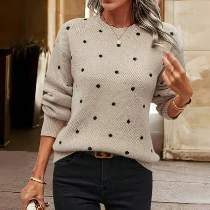 Lilah | polka dot knit sweater