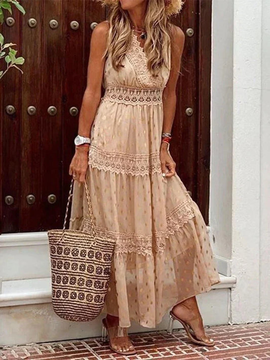 Elegant long dress with lace - Percey