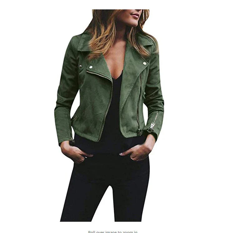 Short zip jacket with long sleeves – women