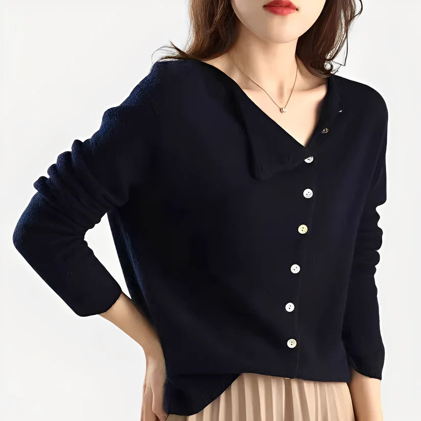 Daria stylish warm single-breasted knit cardigan – women