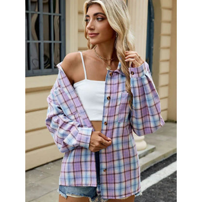 Milano women's checked blouse made of high-quality cotton