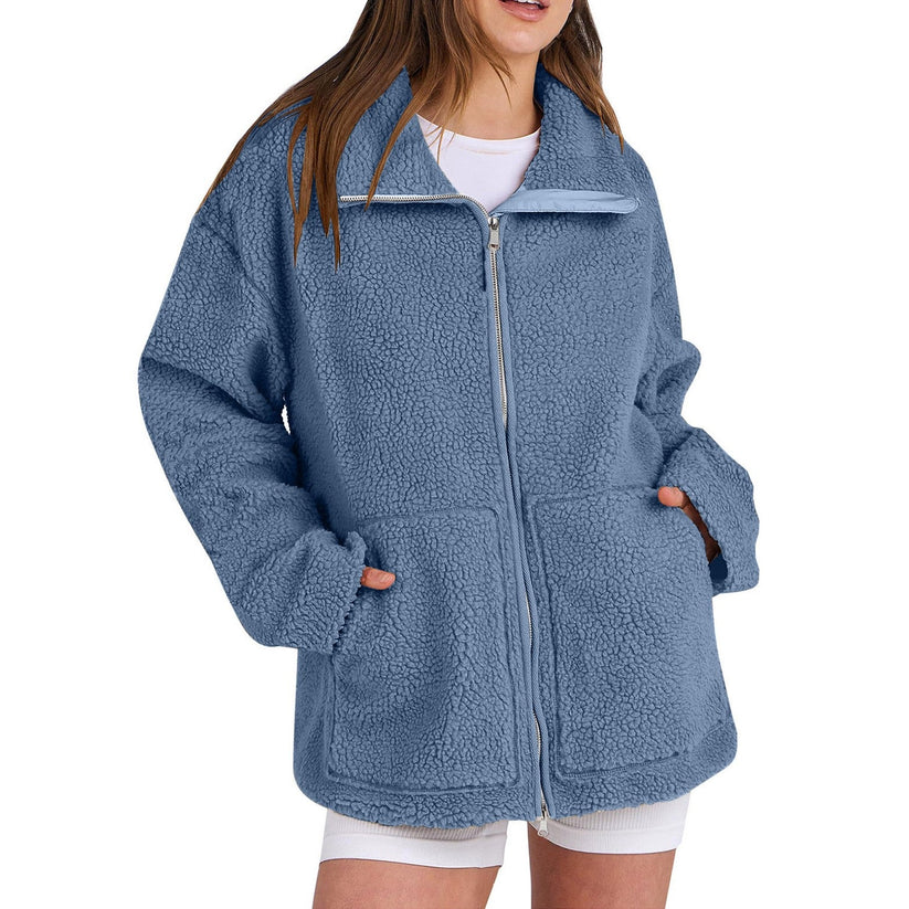 Adamina relaxed wool coat with turtleneck – women