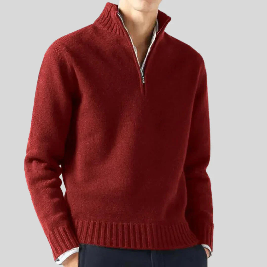 Anton luxurious half-zip sweater – men