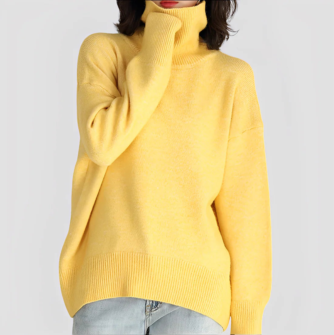 Nylah simple oversized turtleneck sweater – women