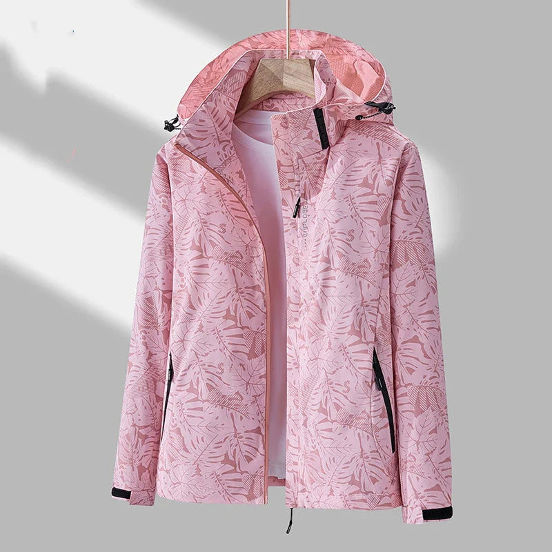 Emmaline stylish printed outdoor jacket with hood – women
