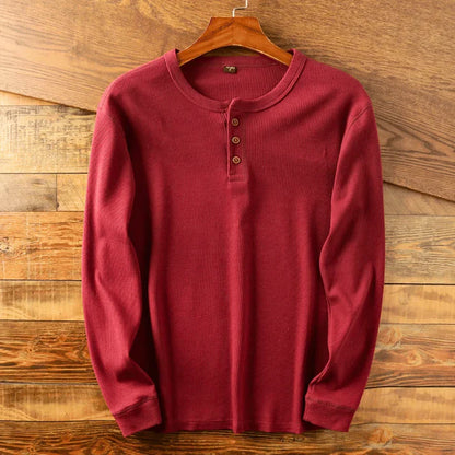 Finn – henley t-shirt made from 100% cotton with long sleeves