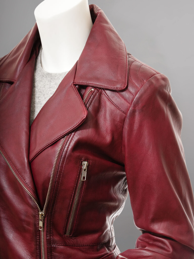 Women's Vintage Real Leather Jacket for Biker Style