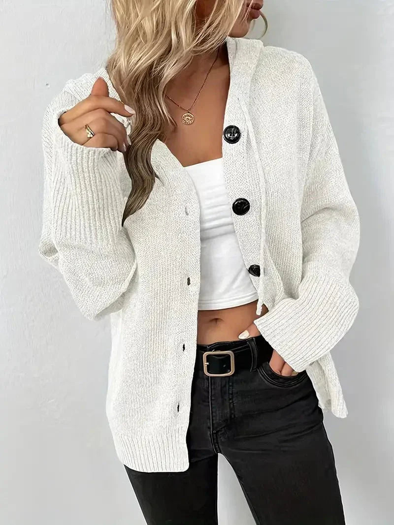 Carla modern warm hooded cardigan – women