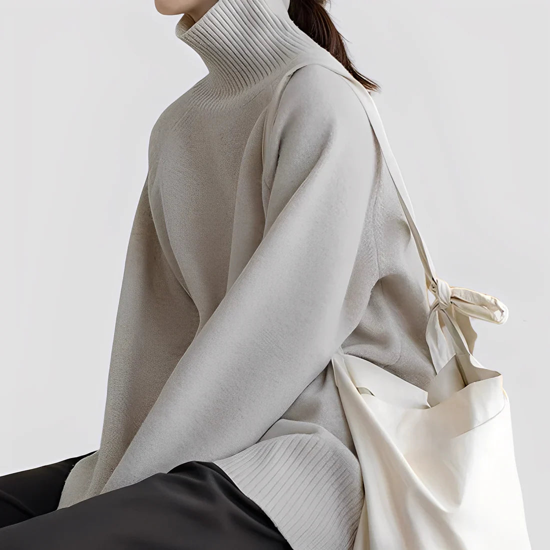 Nylah simple oversized turtleneck sweater – women