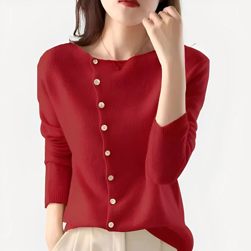 Daria stylish warm single-breasted knit cardigan – women