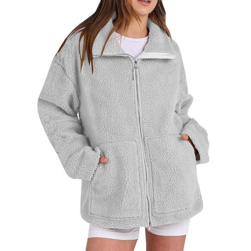 Adamina relaxed wool coat with turtleneck – women