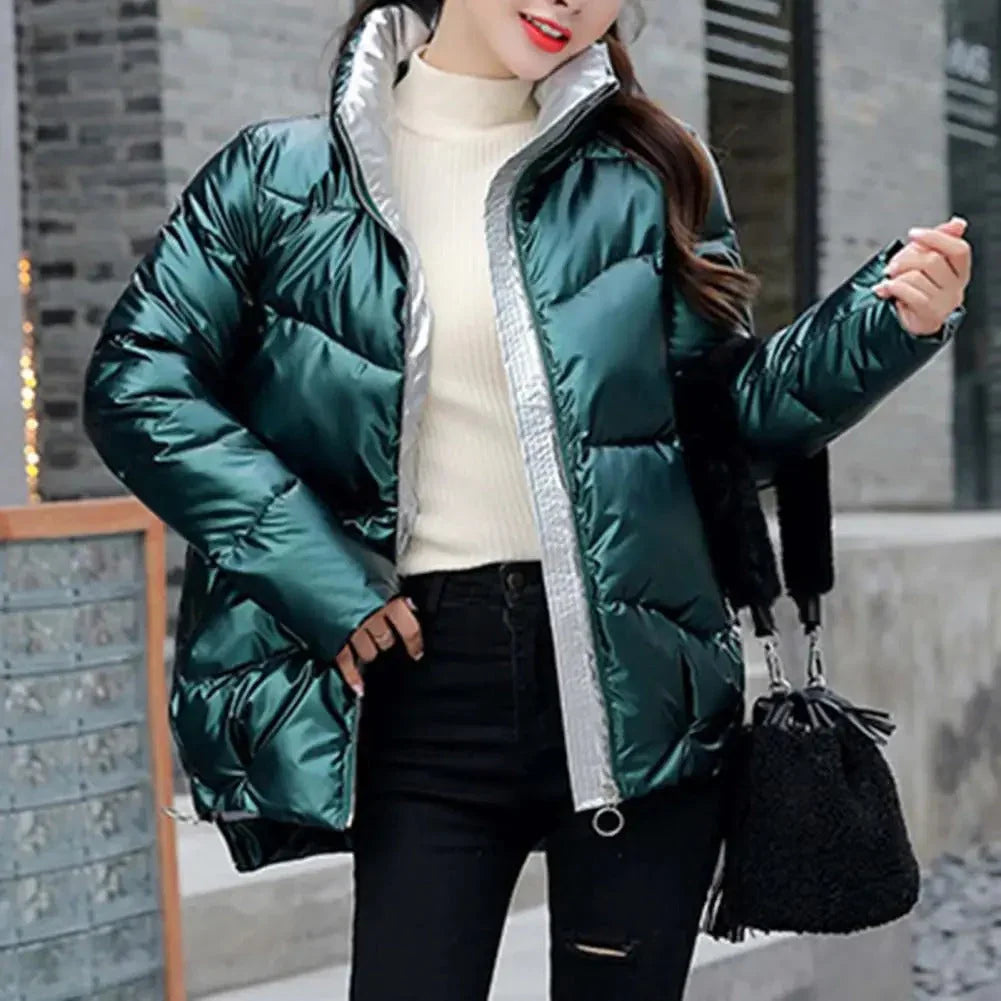 Winter fashion shiny luminous stylish jacket