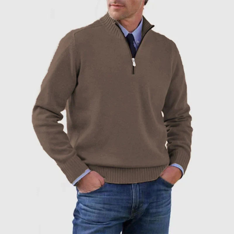 Men's pullover with half zip – cozy and modern