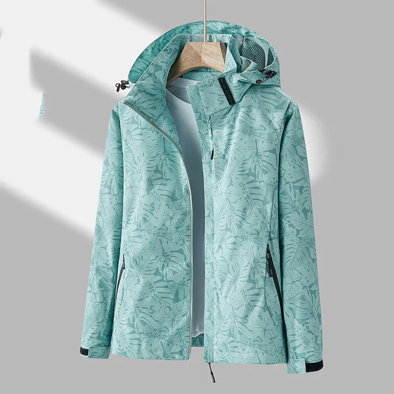 Emmaline stylish printed outdoor jacket with hood – women