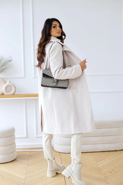Long double-breasted coat – women