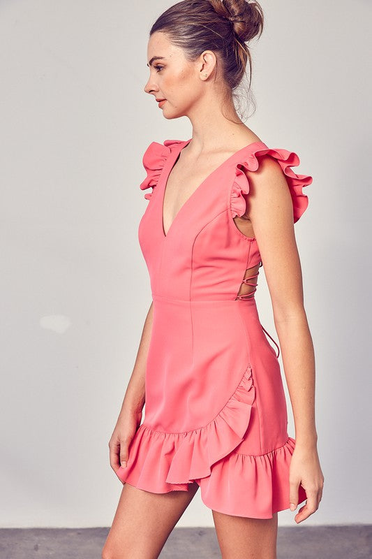 V-Neck Ruffle Dress – Style Cove
