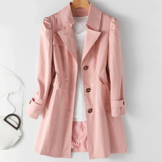 Women's stylish winter trench coat with hood – elegant & warm