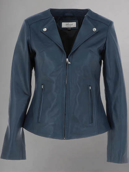 Women’s Distressed Brown Biker Leather Jacket