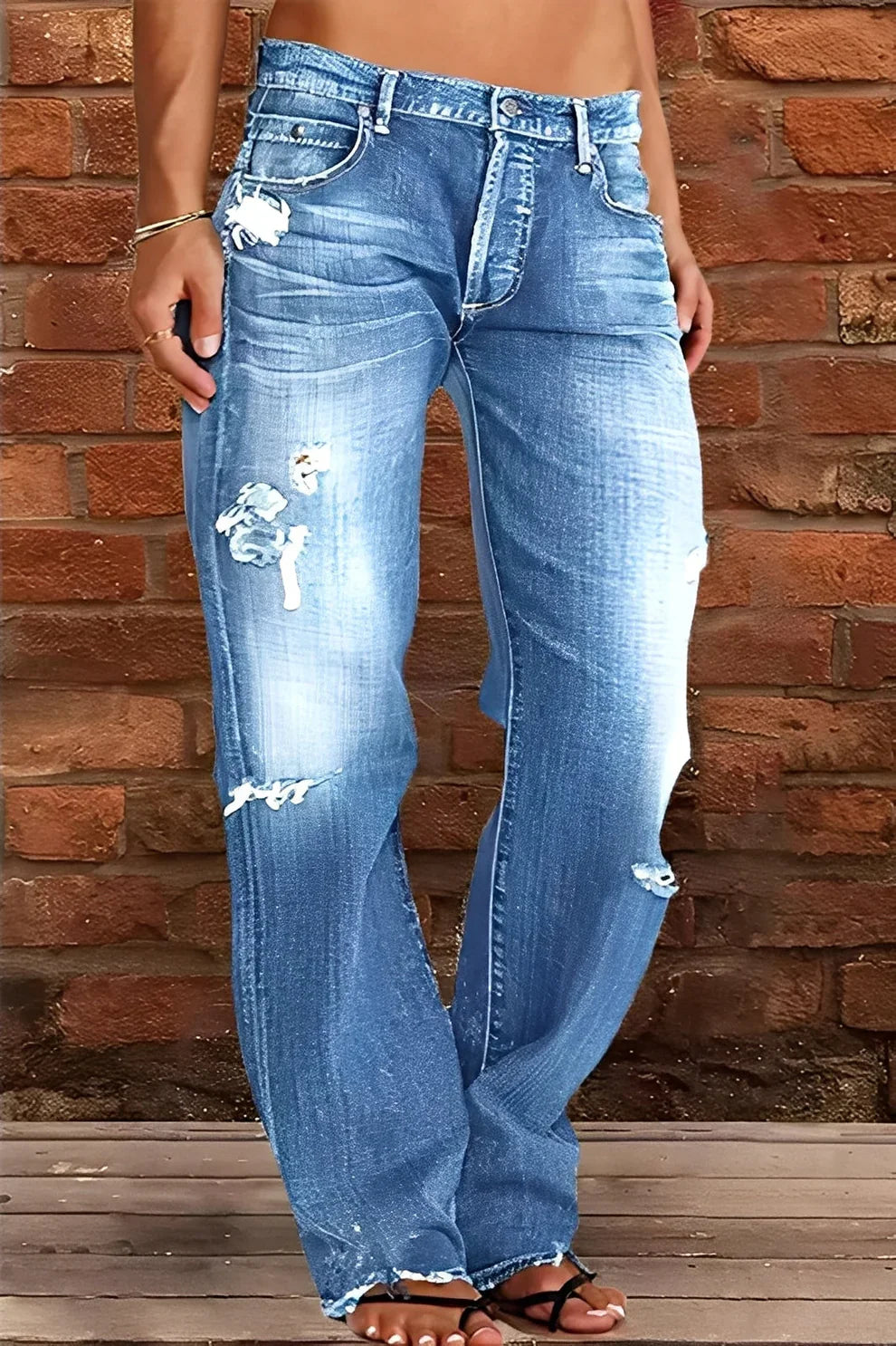 Demetria classic washed low-waist jeans – women
