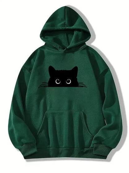 Bella - hoodie with cat print and hood