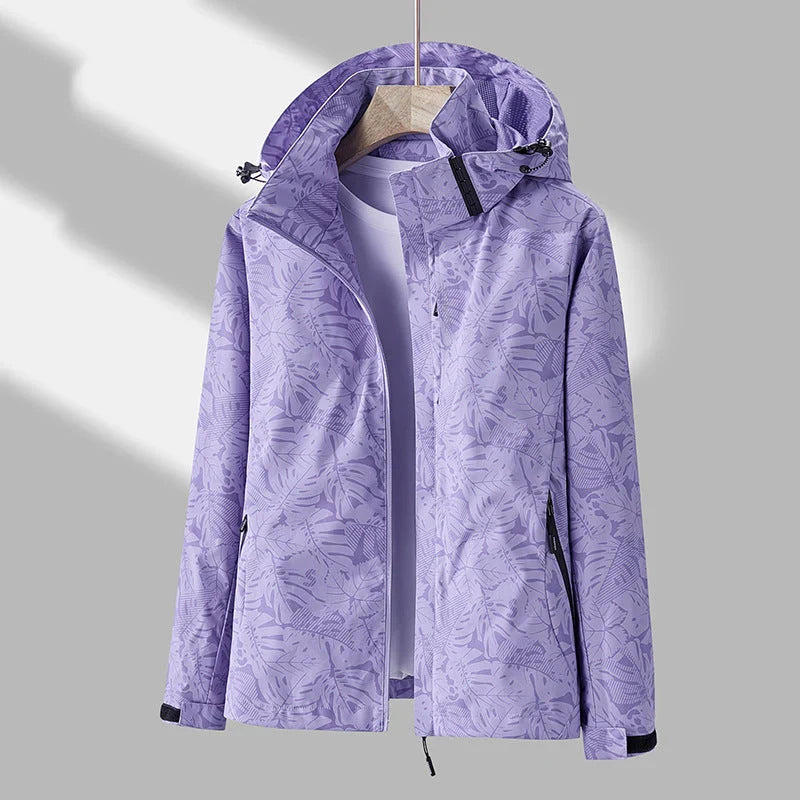 Emmaline stylish printed outdoor jacket with hood – women