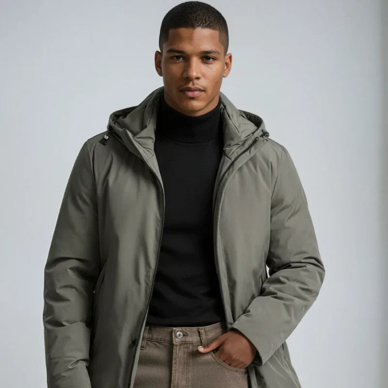 Men's water-repellent winter jacket in a classic design