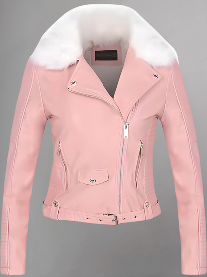 Women’s Faux Fur Quilted Moto Jacket