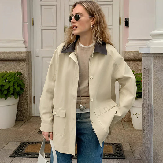 Eireen stylish relaxed polo-collar jacket – women