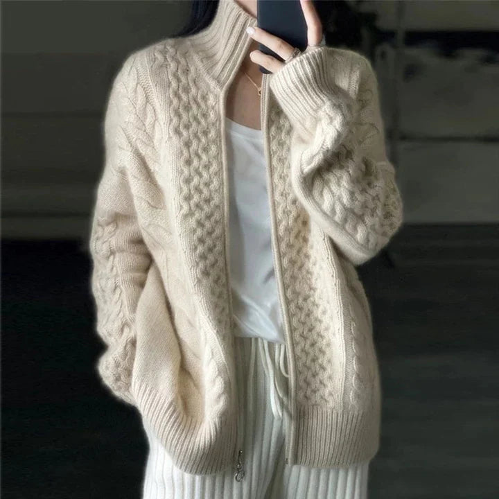 Cashmere high-neck cardigan – women