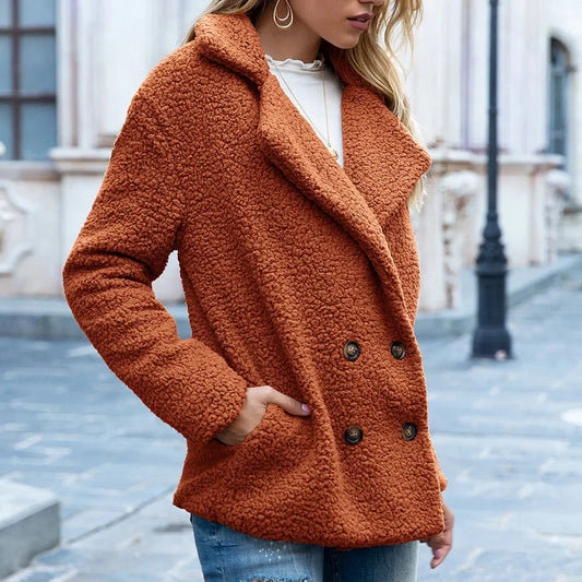 Mid-length double-breasted coat – women