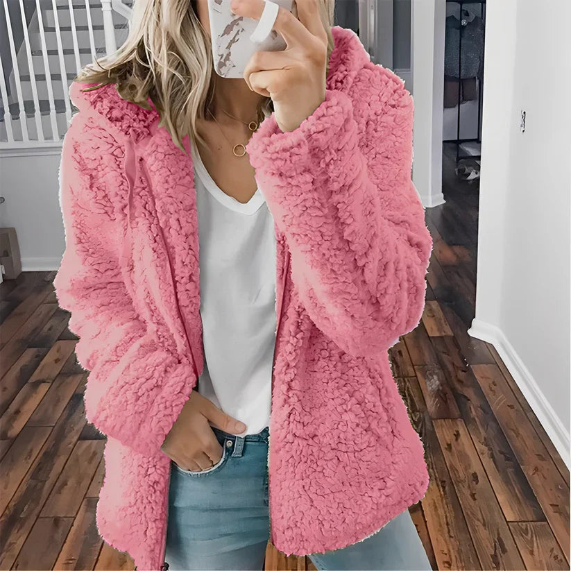 Berenice thick wool jacket with hood – women
