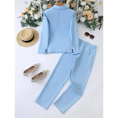 Classic women's blazer set with lapel collar