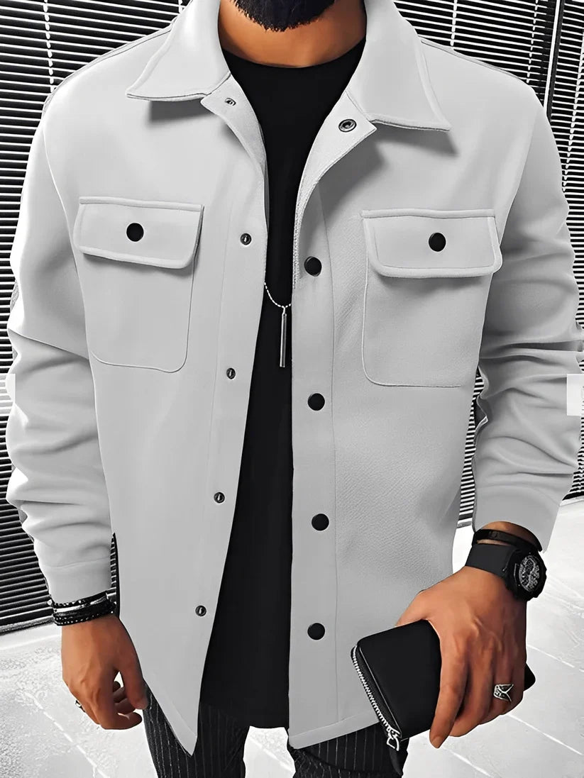 Clinton modern notch-lapels jacket with pockets – men