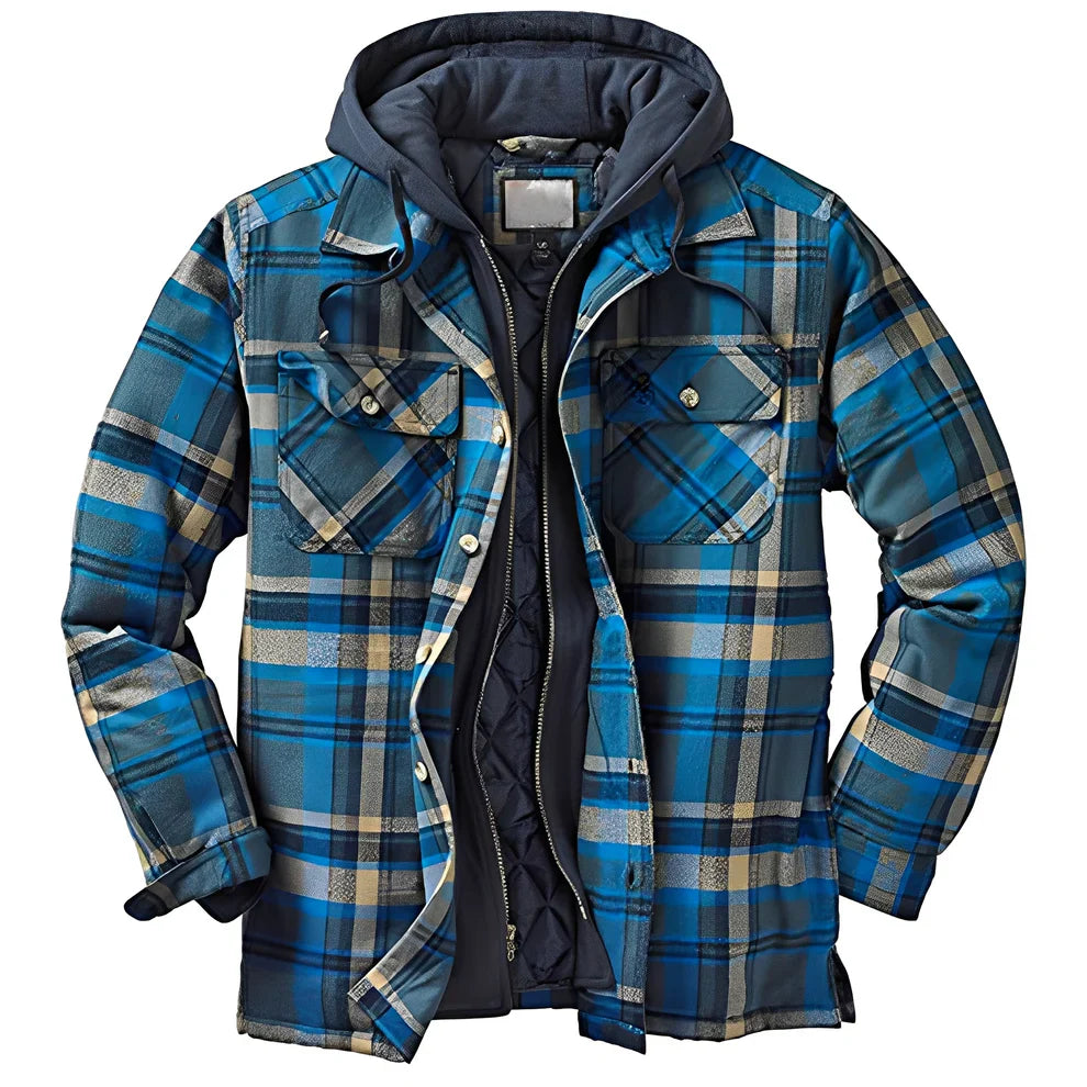 Flynn classic checked hooded jacket – men