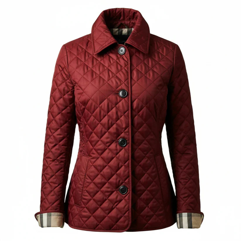 Freya – women's quilted jacket with diamond pattern and button closure