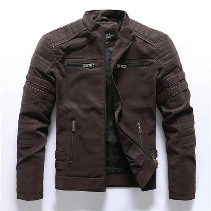 Men's biker jacket with zipper – striking leather design