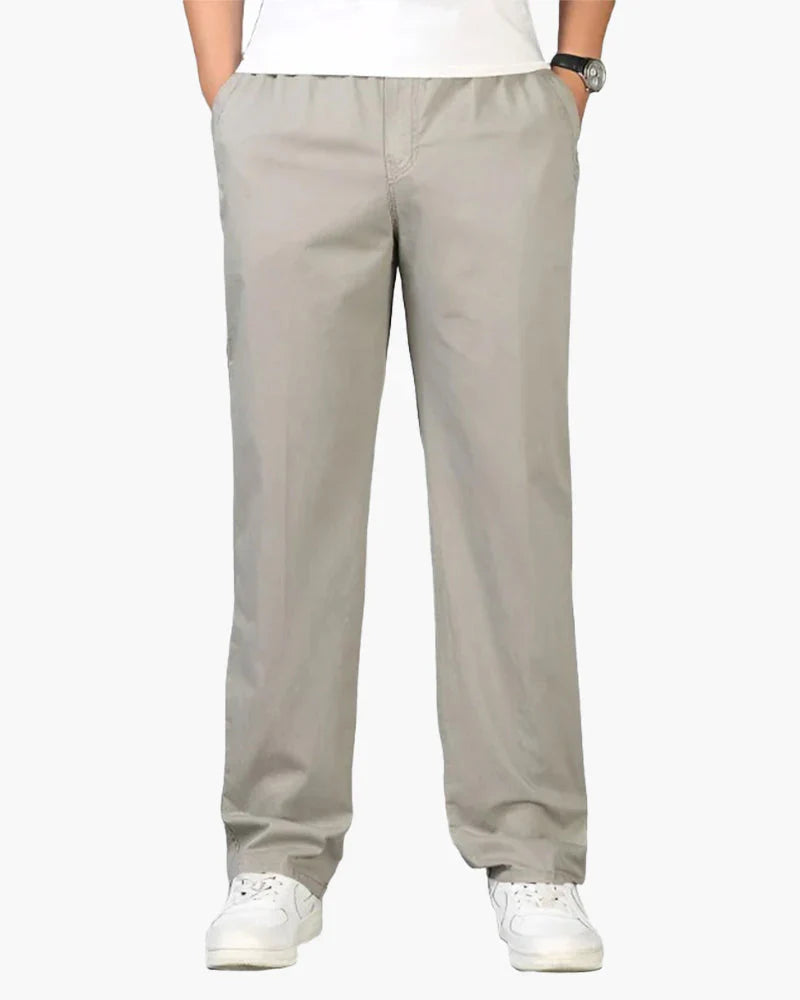 Ryan straight-cut cotton casual pants – men